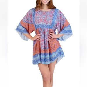 Robbie Bee Women's Kimono Sleeve Babydoll Dress - Size Medium